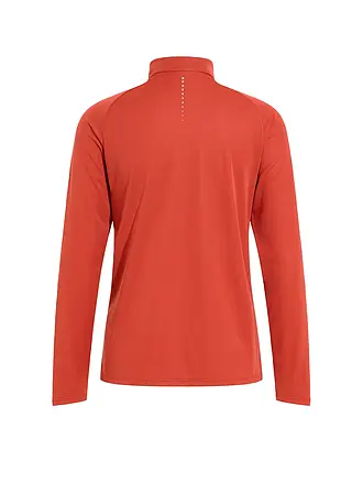 ODLO | Zipshirt intimo da donna Essentials Ceramiwarm | dunkelrot
